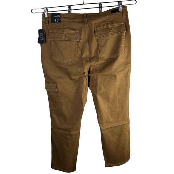 Kut From The Kloth Cargo Ankle Straight Leg Pants Size 16 Autumn Brown - Picture 2 of 11